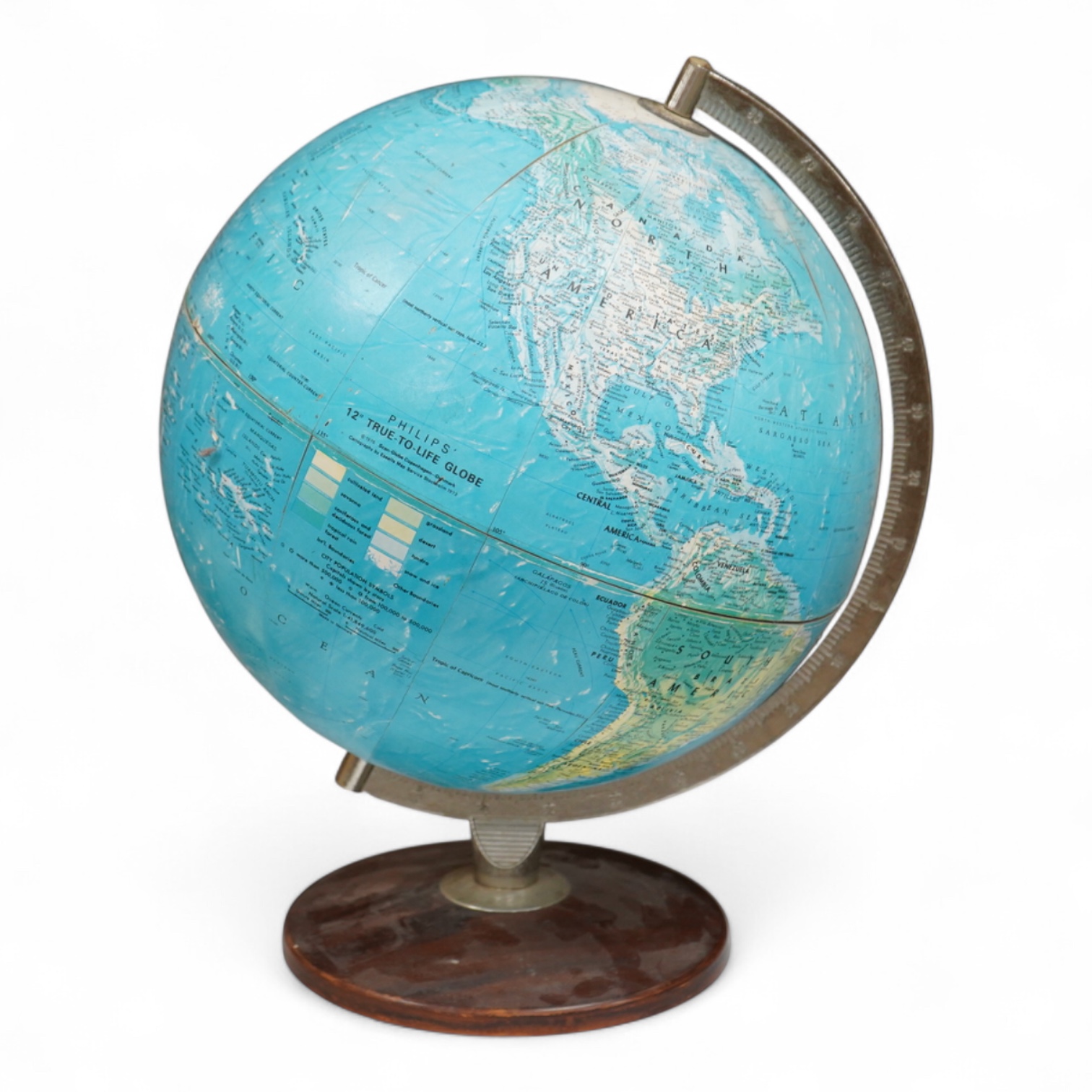 A Philips 12 inch globe, 1976, 41cm high
